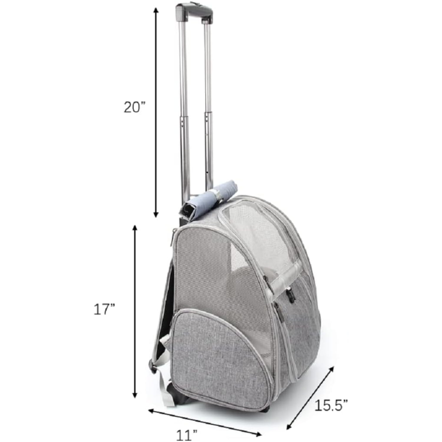 Pet Rolling Carrier, Dog Backpack with Wheels,Cats,Puppies Travel Bag with Wheels,Dog Trolley