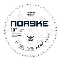 Norske Tools NCSBT026 Thin Kerf Ultra Fast Finishing Saw Blade, 10" x 60T