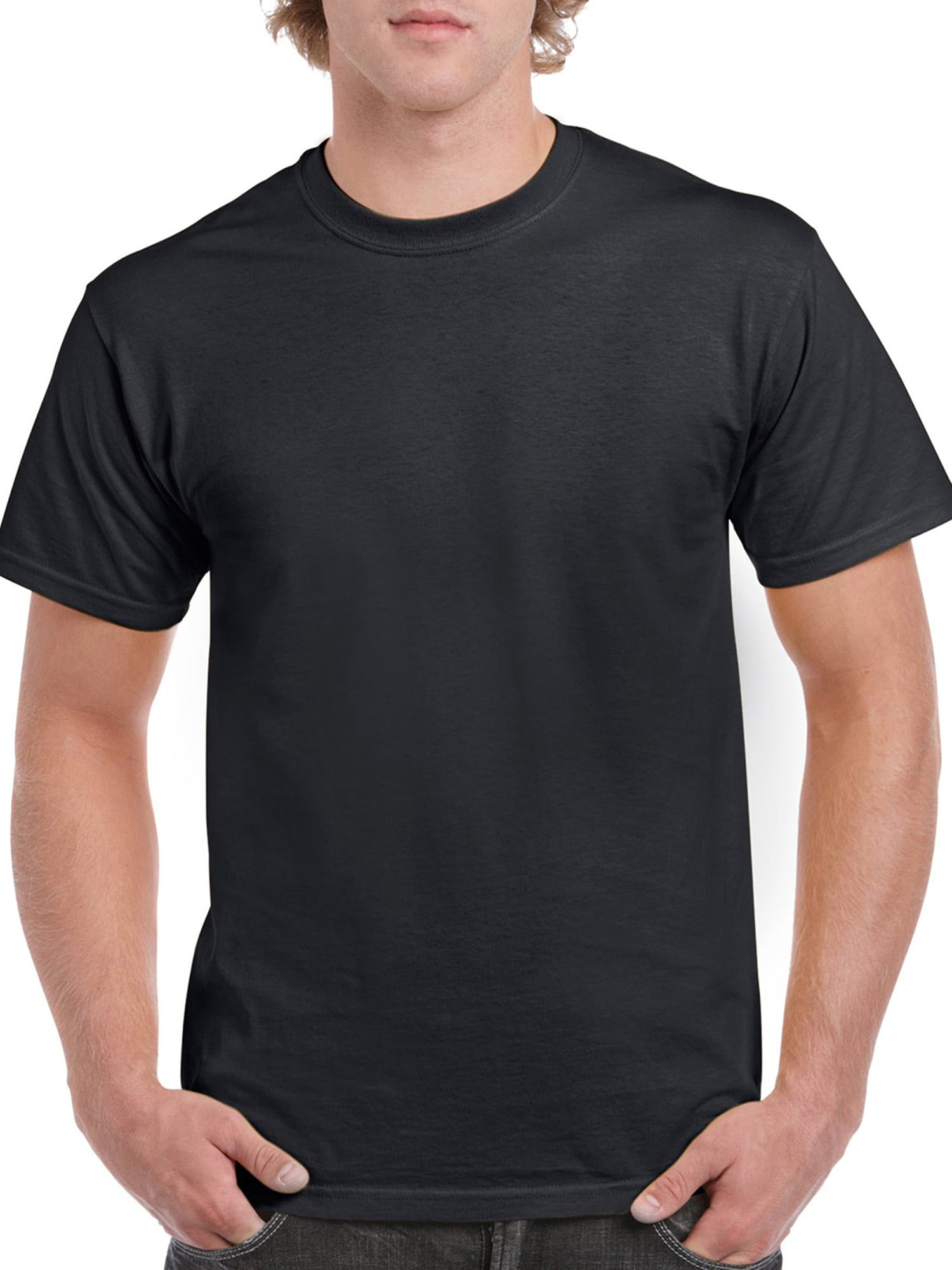 Gildan Adult Cotton Short Sleeve Black Crew T-Shirt, 1-Pack, M