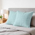 thumbnail image 6 of 24x24 Pillow Covers Set of 2, Teal Rustic Square Throw Pillow Covers for Couch/Sofa/Living Room, Vintage Farmhouse Aqua Solid Color Decorative Soft Pillowcases for Couch Throw Pillows, 6 of 9