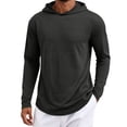 thumbnail image 2 of CHZAYXI Hoodies for Men Lightweight Pullover Long Sleeve Hooded Sweatshirt Casual Gym Workout Sweatshirts Athleisure Running Hoodie(Large,Dark Gray), 2 of 5