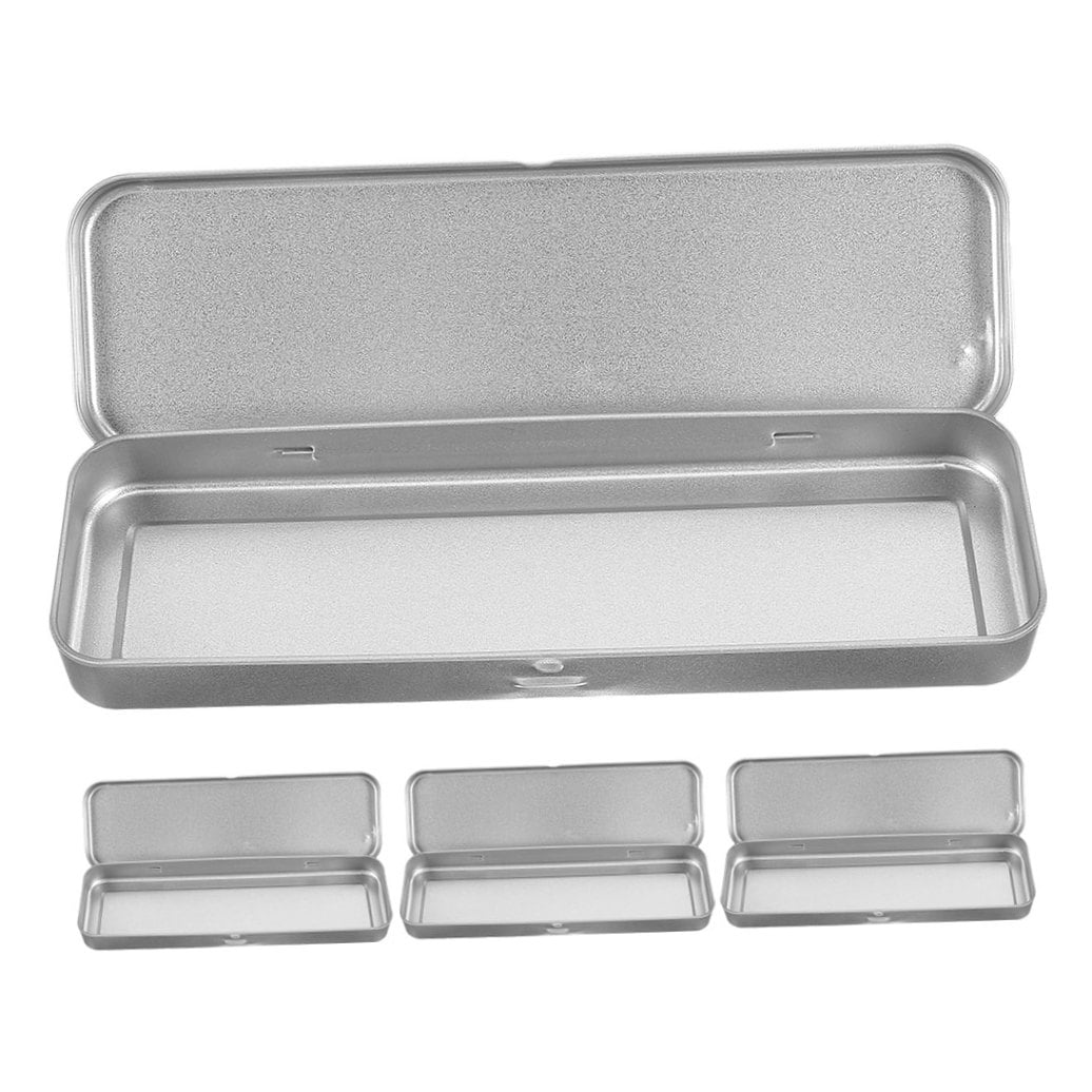 Masteelf 4-Pack Metal Pencil Cases for Students, Tinplate Storage Box, , 20.5 x 6 x 2 cm