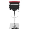 thumbnail image 4 of Masters Contemporary Adjustable Barstool with Swivel in Red Faux Leather by LumiSource, 4 of 8