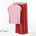 thumbnail image 6 of ylioge Pajama Sets for Women 2 Piece Modal-Loungewear Outfits with Pockets Womens Casual Solid Color Cap Sleeve Tops Wide Leg Pants Homewear Pajamas, 6 of 6