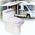 thumbnail image 6 of HELLHERO Lavender Horizon Toilet Lid Covers 2 Pcs Set Stylish for Bathroom Supplies, Elastic Bottom, 6 of 8