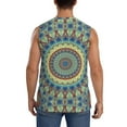 thumbnail image 4 of Bixox Men's Round Mandala1 Printed Shirt Sleeveless Fitness Tank Top-3X-Large, 4 of 7