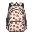 thumbnail image 2 of Brown and Pink Leopard Print Cute School Backpack Bag with Padded Back and Adjustable Shoulder Straps 16.9 X 12.6 X 5.9 Inches, 2 of 5