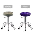 thumbnail image 5 of Round Bar Stool Seat Covers, Dark Purple Snowflakes Elastic Round Chair Cover Stool Seat Slipcover Bar Stool Cushions Round Pad for 12-14 inch, 5 of 7