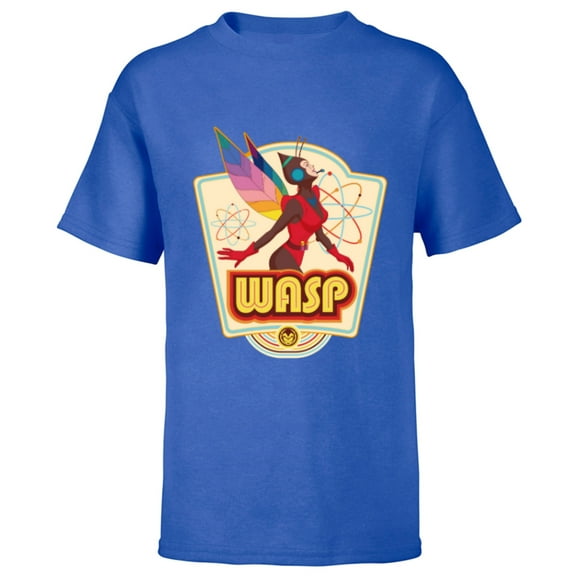 Marvel Avengers Wasp Comic Retro Vintage Iconic - Short Sleeve T-Shirt for Kids - Customized-Royal