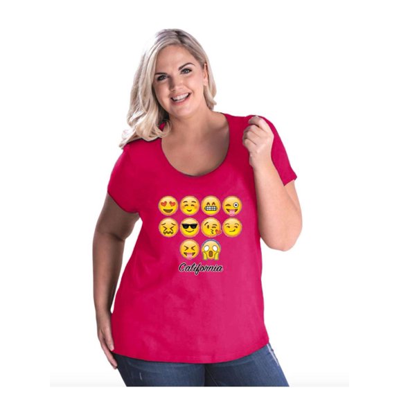 NIB - Women's Plus Size Curvy T-Shirt - Emoji Entourage
