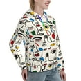 thumbnail image 2 of Yiaed Aabstract Eyes Print Womens Casual Hoodies Crew Neck Long Sleeve Sweatshirts With Pocket Pullover Tops Women's Hooded Sweatshirt-Large, 2 of 5