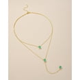 thumbnail image 3 of Women's 18K Gold Plated Layered Y Necklace with Sea Foam Teardrop Pendant, 3 of 6