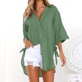 thumbnail image 2 of zuwimk Womens Blouse Long Sleeve,Women's Pearl Sheer Mesh Long Sleeve Tops Blouse Green,M, 2 of 5