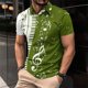 thumbnail image 2 of Camisas de Manga Larga para Hombres Impresos Girar Hacia Abajo Botones de Cuello Lateral Dividido, Casual Blusa de Manga Corta, 2 of 5