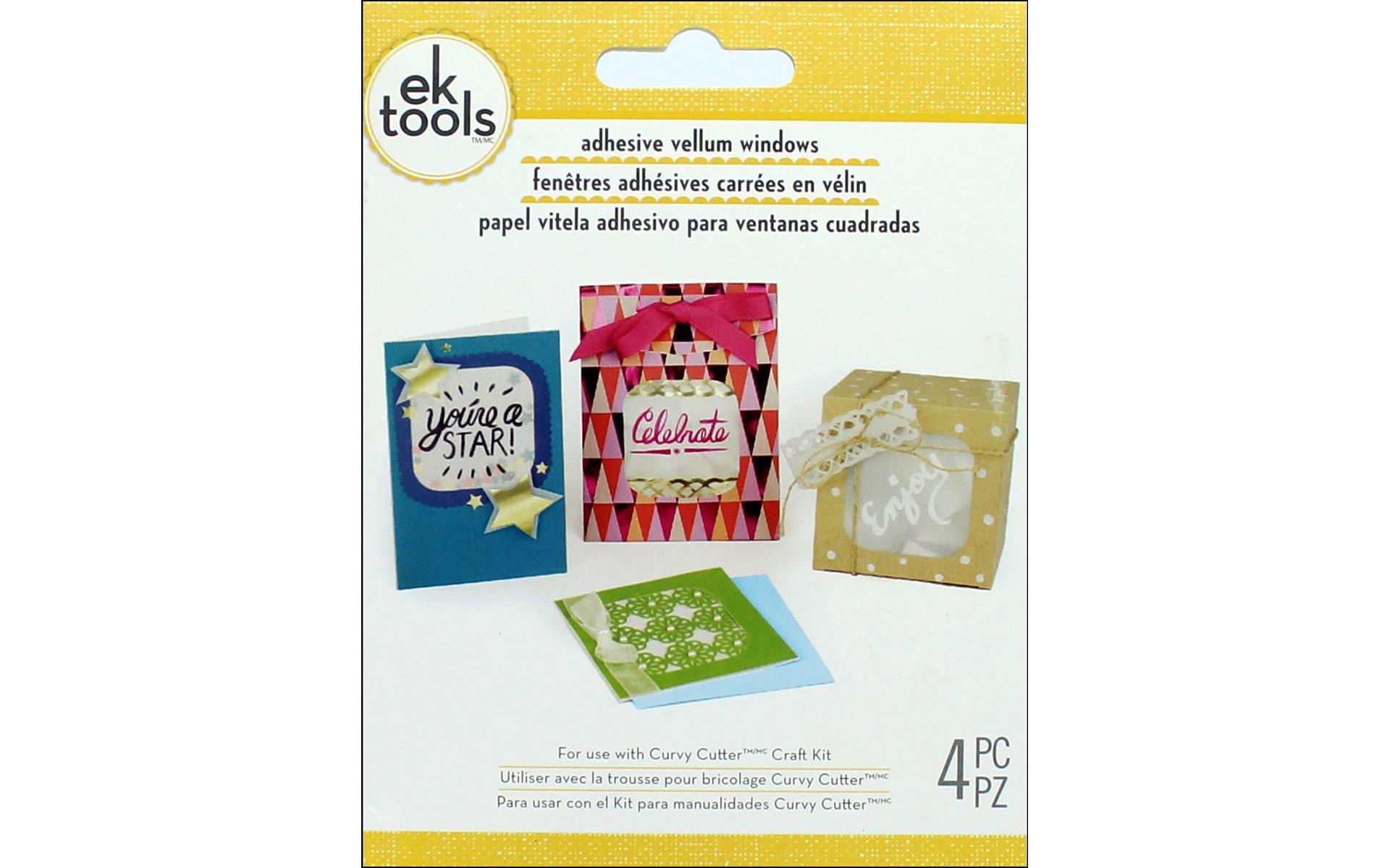 EK Adhesive Vellum Window Square 4pc