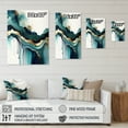 thumbnail image 4 of Designart Teal And Gold Abstract Expression IV Canvas Wall Art, 4 of 5