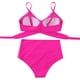 thumbnail image 4 of Conjunto de bikini cruzado para mujer, push up, cintura alta, trajes de baño de 2 piezas, 4 of 7