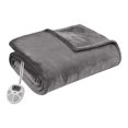 thumbnail image 1 of Serta 100" Polyester Fabric Microlight Heated Electric Blanket in Gray, 1 of 5