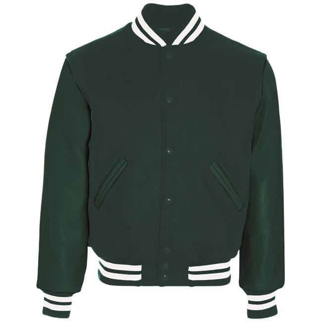 Adult Varsity Jacket Myrtle, Dark Green White Medium