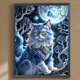 thumbnail image 3 of Pintura de diamante 5D Wdftyju DIY taladro redondo completo gema gato bajo la luna 30x40cm, 3 of 9