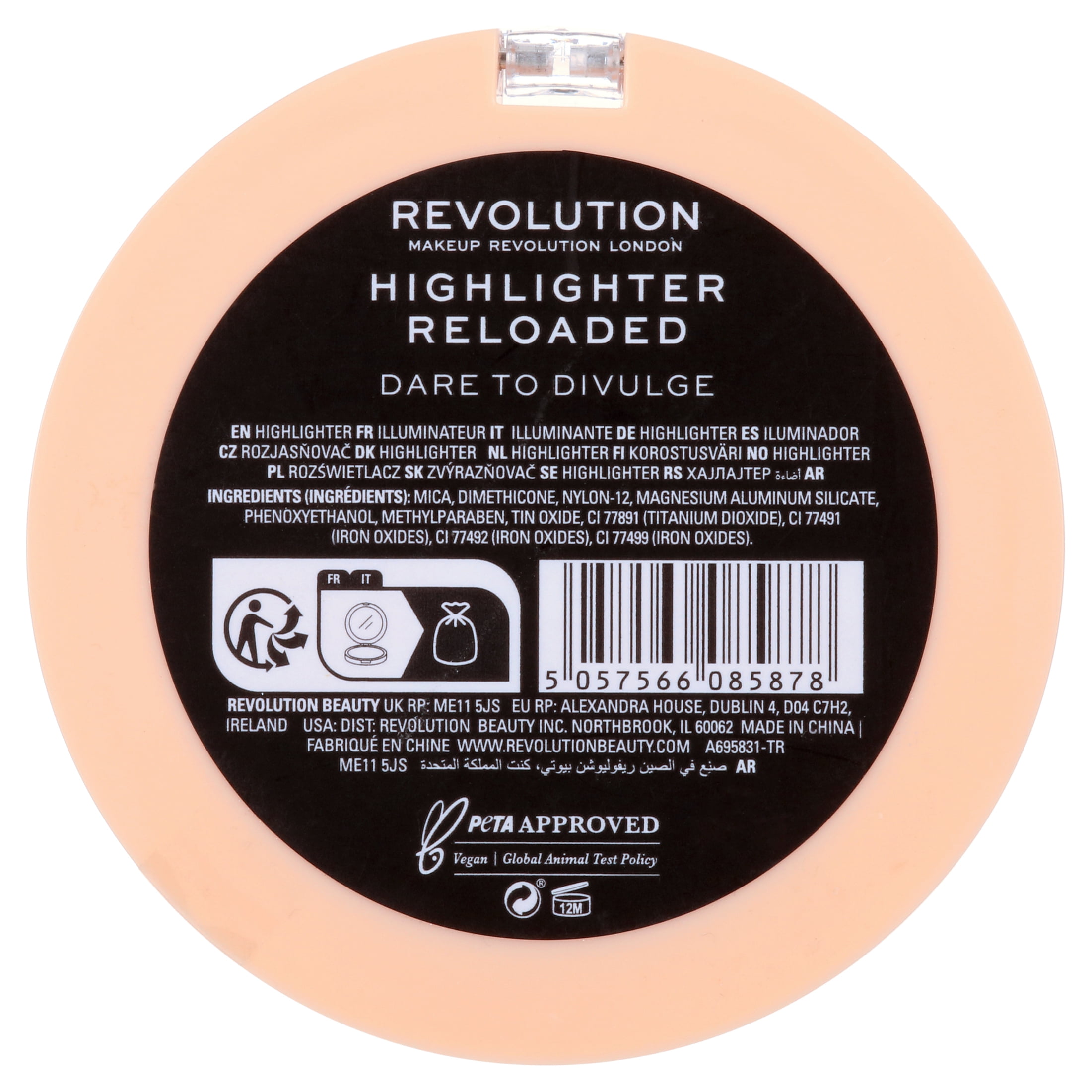 Revolution Highlight Reloaded Pressed Powder, Dewy Finish, Dare to Divulge, 0.22oz