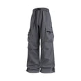 thumbnail image 3 of Men's Quick Dry Cargo Pants Trousers Joggers, Elastic Drawstring Waist Loose Straight, Lightweight Breathable Sun Protection, Outdoor Hiking Athletic Casual Daily, Summer, 3 of 9