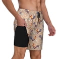 thumbnail image 2 of Balery Roosters In Floral Bañador para hombre, shorts de playa de secado rápido con entrepierna y forro de compresión-XX-Large, 2 of 6