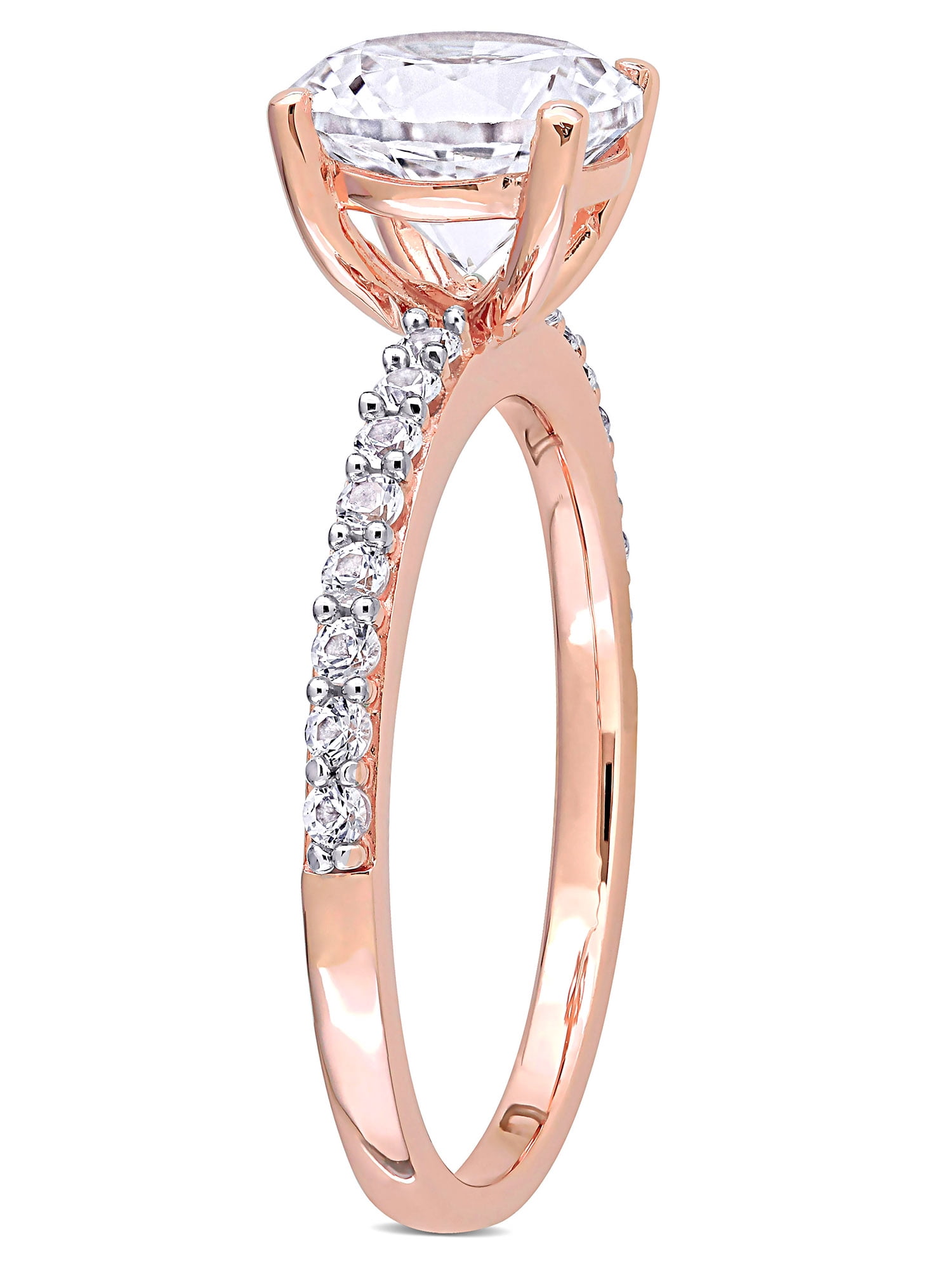 White sapphire rose deals gold engagement rings