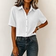 thumbnail image 4 of XuJwPNcy Button Down Shirts for Women Short Sleeve Thin Fashion Tops Loose Collar T Shirts Summer Casual Breathable Clothes, 4 of 6