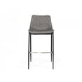 thumbnail image 2 of Counter Leatherette Barstool with Angled Tapered Legs, Set of 2, Gray- Saltoro Sherpi, 2 of 5