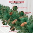 thumbnail image 3 of Qunler 9ft Pre-Lit Christmas Garland, Green Xmas Garland with Battery Operated LED Lights, Pine Needles Branches Pine Cones Artificial Christmas Decoration Indoor Home Fireplace Front Door, 3 of 8