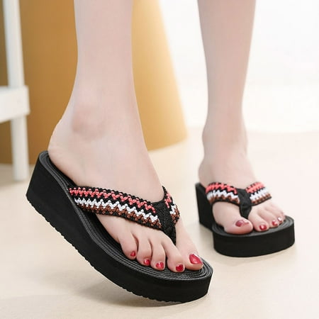 

Akiihool Women Slippers Summer Flip Flops for Women Yoga Mat Comfortable Beach Sandals With Arch Support (Black 6)