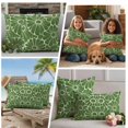 thumbnail image 5 of Green Spring Floral Outdoor Waterproof Pillow Covers, Pastoral Flower Abstract Art Decorative Square Throw Pillowcase Sofa Cushion Sham for Patio/Couch/Chair, 26"x26" 2 Pack, 5 of 8