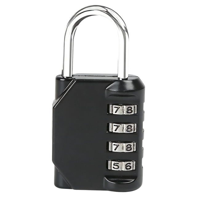 4 Digit Combination Padlock Outdoor School Gym Lock, Resettable Password Lock 2.6 Inch, Sturdy Alloy Construction for Locker Cabinet Toolbox Travel Bag Keyless Security, 1 Combination Lock