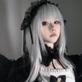 thumbnail image 4 of Peluca de cosplay ANOGOL plateada de 80 cm de largo, recta, para mujer, 4 of 7