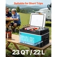 thumbnail image 2 of KFFKFF Car Refrigerator, DC 12/24V AC100-240V Compressor Electric Cooler, -4°F to 68°F Car Fridge with APP Control, 23 QT Cars Freezer, 2 of 9