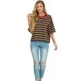 thumbnail image 6 of Cueply Tops for Women Summer Short Sleeve T Shirts Striped Design Fashion Crewneck Casual Loose Basic Tee Shirts, 6 of 9