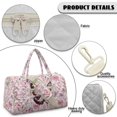 thumbnail image 6 of Garronmavis Pink Butterfly Floral Quilted Duffle Bag for Women, Large Weekender Overnight Travel Carry On Bag with Zipper Pocket & Luggage Sleeve for Gym, 6 of 7