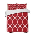 thumbnail image 2 of Red Abstract Twin XL Size Down Alternative Comforter, Lightweight Comforter Quilt Bedding Set with Pillow Shams Modern White Geometric Twisted Art All Seasons Bed Comforter Duvet Insert 68"x98", 2 of 7