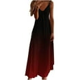 thumbnail image 2 of Zpanxa Women's Floral Print Maxi Dress Strappy V Neck Long Summer Dress for Beach Wedding, 2 of 5