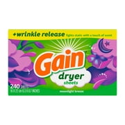 Gain Dryer Sheets, Moonlight Breeze Scent, 240 Count