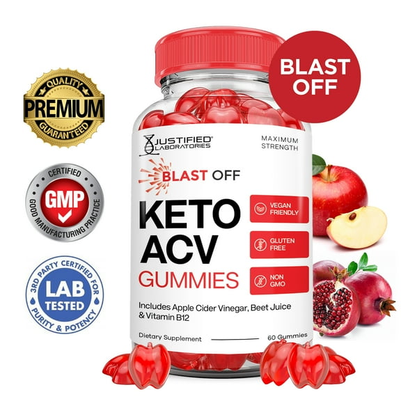 Blast Off Keto ACV Gummies 1000MG Dietary Supplement 60 Gummys
