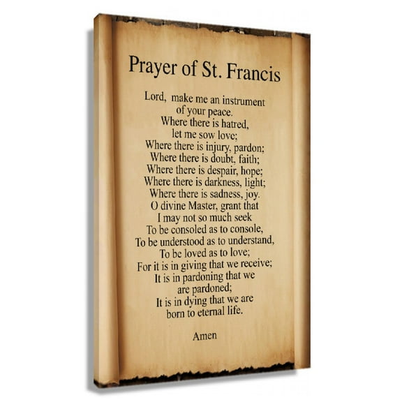 Prayer of St. Francis of Assisi Quotes Wall Art Prints Poster Printing Vertical Canvas Colouring Hallway Decor Ideas Printed Canvas Modern Home