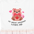thumbnail image 4 of Inktastic My Great Grandma Loves Me Bear and Hearts Girls Toddler Dress, 4 of 5