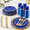 Clear Blue-50 Guests, variant on Clear Plastic Dinnerware Set for 50 Guests, 350 Piece Party Supply Set