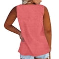 thumbnail image 4 of QWERTYU Flowy Tank Tops for Women Pack Boho Tops for Women Summer with Button Sleeveless Tops for Women Plus Size Solid Color Plus Size Womens Long Tunics for Leggings Pink 2X, 4 of 6