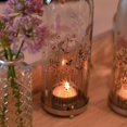 thumbnail image 3 of Rustic Wild Meadow Flowers Tea Light Candle Holders, Set of 2, Translucent Glass, Painted, Bottle Style, Metal Tea Light Holder Base, 11.5 Inches, 3 of 7
