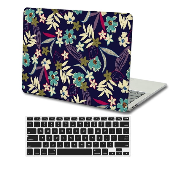 KSK KAISHEK Compatible with Old MacBook Pro 13" Case 2015 - 2012 Rel. Model A1502 A1425, Plastic Hard Shell Case + Black Keyboard Cover, Flower 84