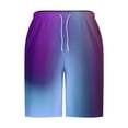 thumbnail image 4 of YUGYXL Tie Dye Shorts for Men Big and Tall Baggy Comfy Straight Shorts Drawstring Elastic Waist Summer Beach Shorts Sky Blue S, 4 of 5