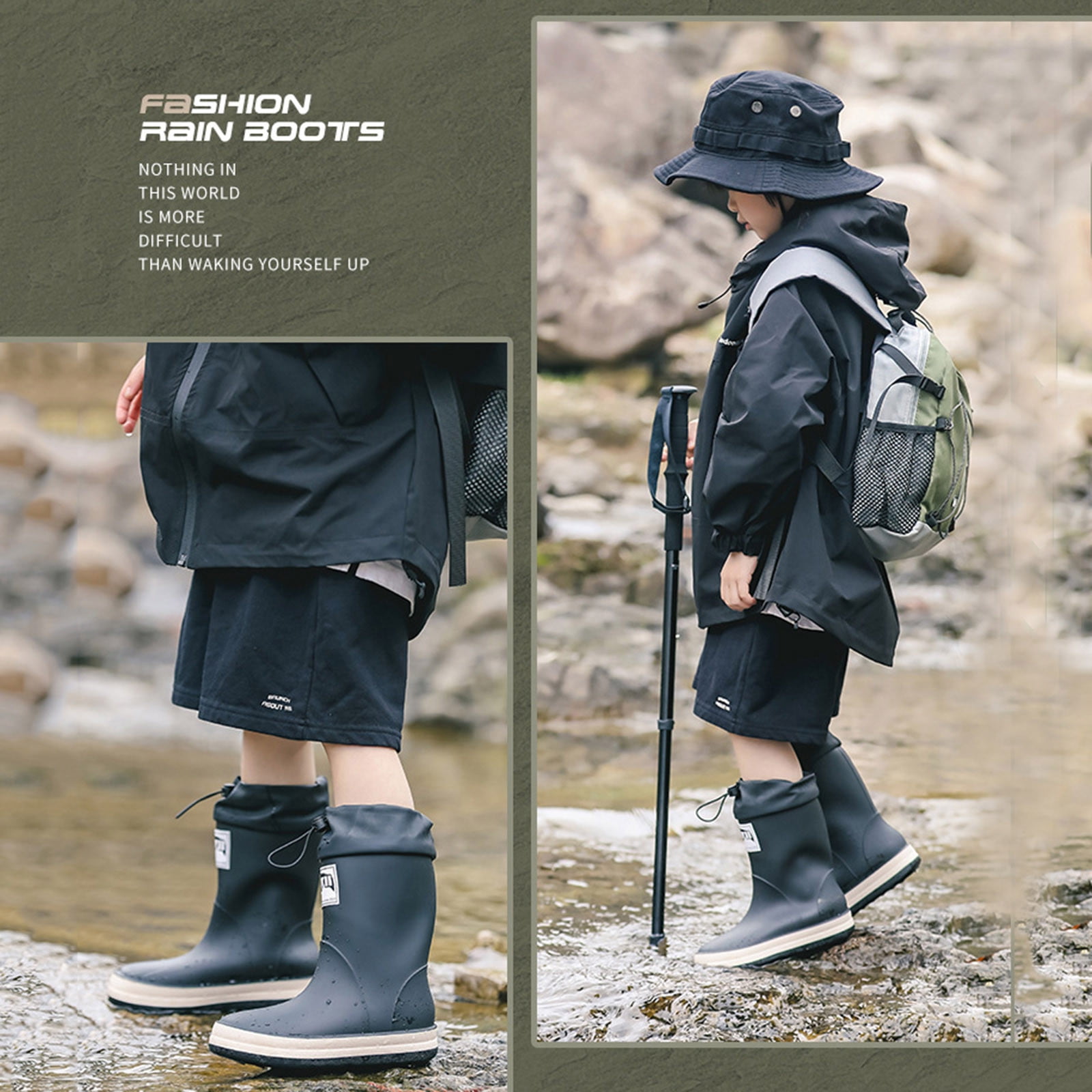 TJAZFJPA Wide Toddler Shoes Girls Girls Boys Non Kids Rain Boots Child Shoes Unisex Children Boots Toddler Slip on Shoes Winter Girls Black Shoes